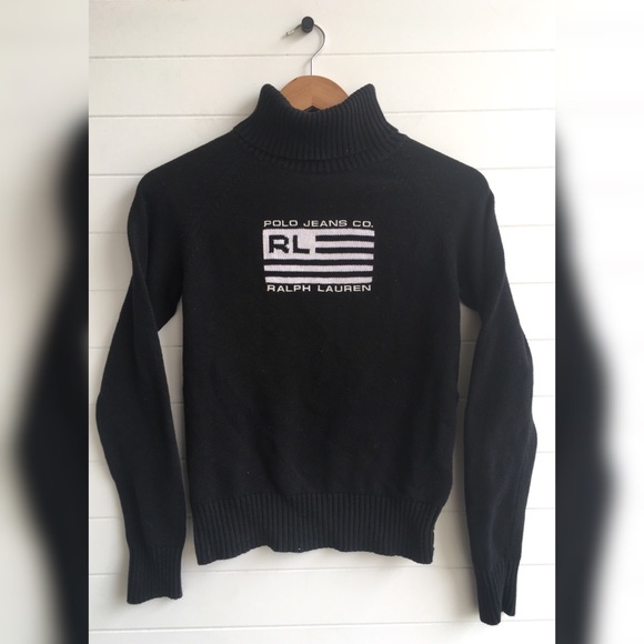 Vintage Sweaters - [Polo Jeans Co.] Vintage Logo Turtleneck American